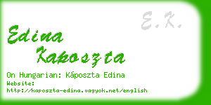 edina kaposzta business card